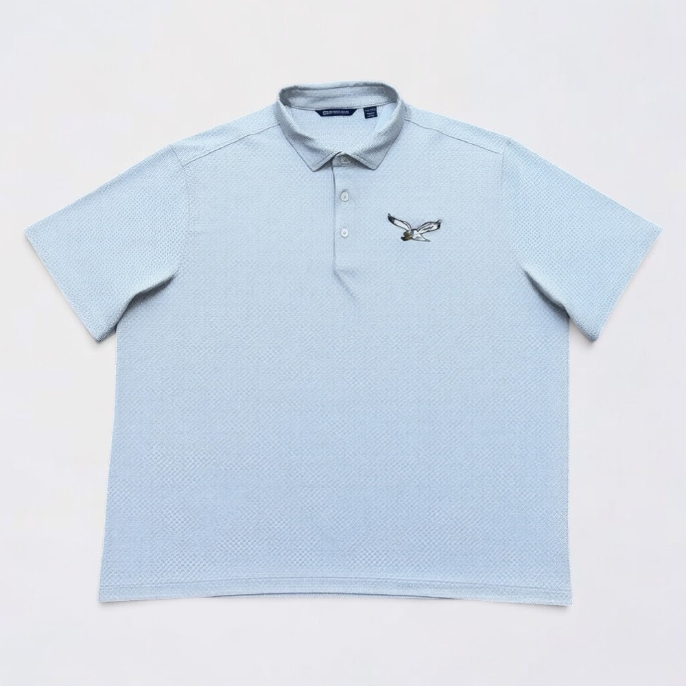 Cutter & Buck Philadelphia Eagles Polo Shirt Mens XXL White Grey Geometric Golf